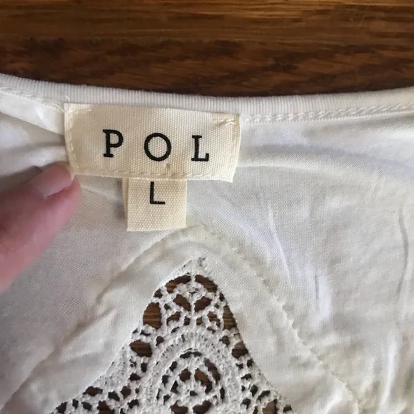 SOLD Pol L white lace boho blouse bell sleeve fairy corset beachy - Picture 7 of 9